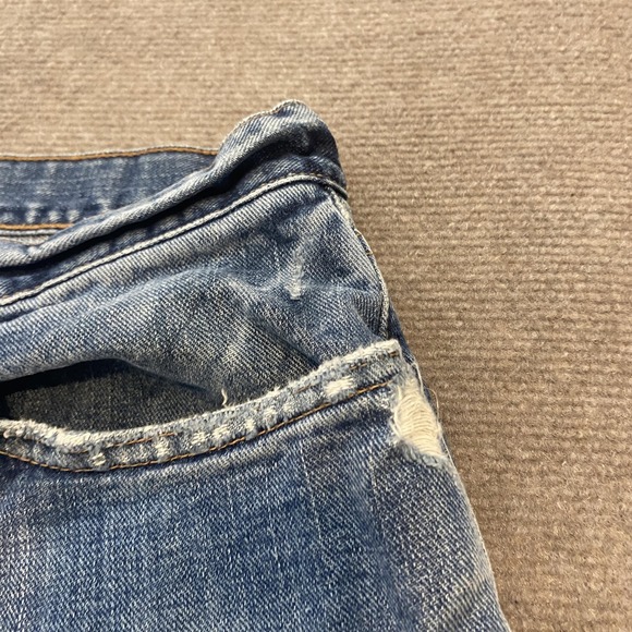 Polo Ralph Lauren Jeans Mens 32 Fits 31x27 Hemmed Distressed Baggy Denim Vintage - Picture 3 of 12